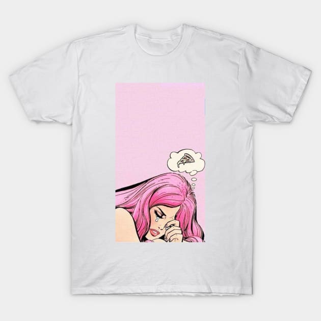 Pink Lady Crying T-Shirt by JetQuasar